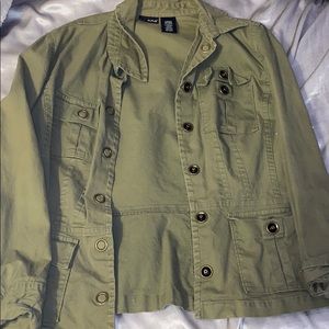Army green utility jacket